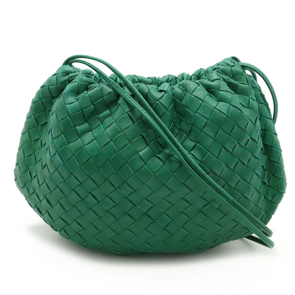 BOTTEGA VENETA Intrecciato The Valve Shoulder Bag Green Short strap